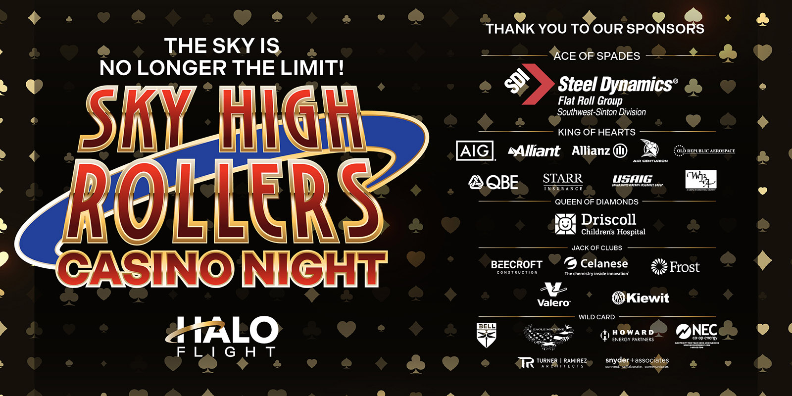 Sky High Rollers Casino Night Thank You